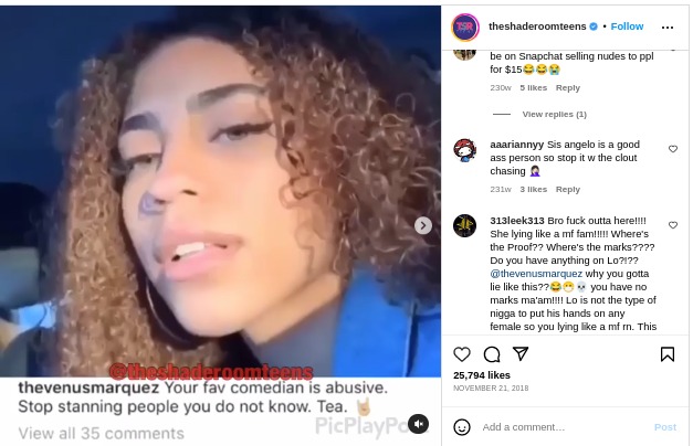 DopeIsland A.K.A Angelo Zeigler was accused of being abusive by his ex-girlfriend Venus Marquez. 